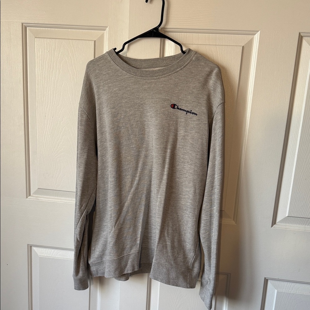 Champion Men's Light Gray Crewneck Sweater